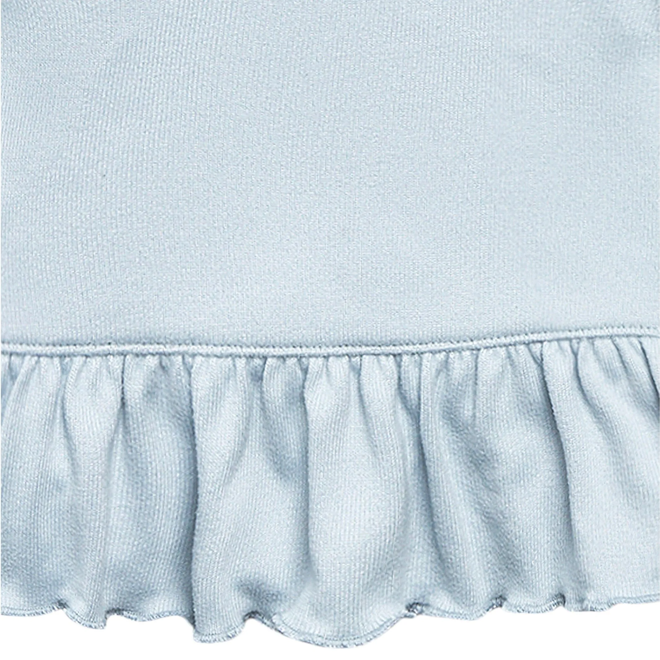 2-Piece Baby Girls Light Blue Hacci Peplum Top and Joggers Set