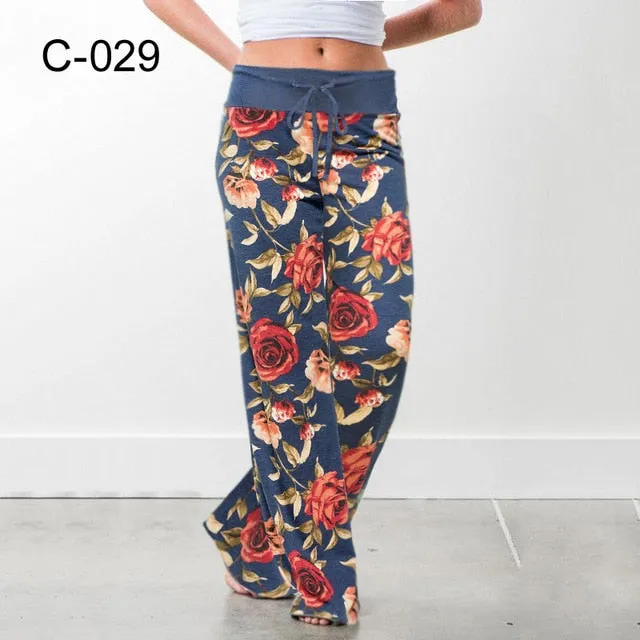 2021 Palazzo Female Sports Pants Wide Leg Pant High Waist Baggy Size 2 XL