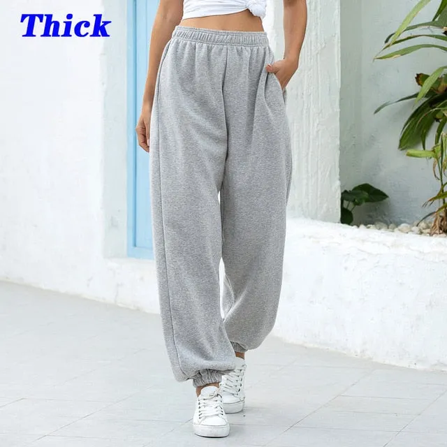 2021 Sweatpants Women Baggy Sports Pants Wide Leg Oversized Streetwear High Waisted Size S - 2XL