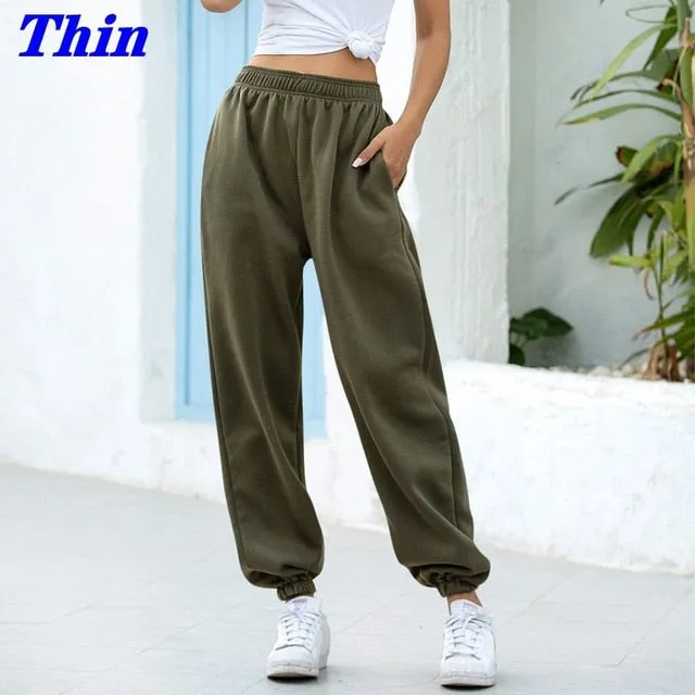 2021 Sweatpants Women Baggy Sports Pants Wide Leg Oversized Streetwear High Waisted Size S - 2XL