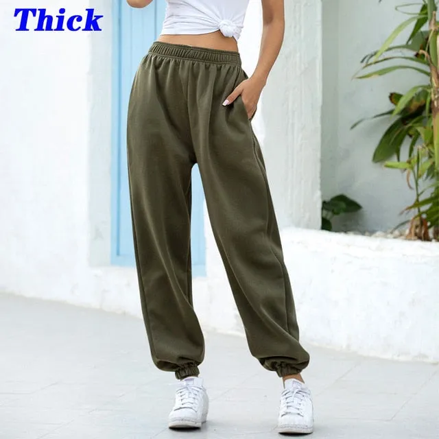 2021 Sweatpants Women Baggy Sports Pants Wide Leg Oversized Streetwear High Waisted Size S - 2XL