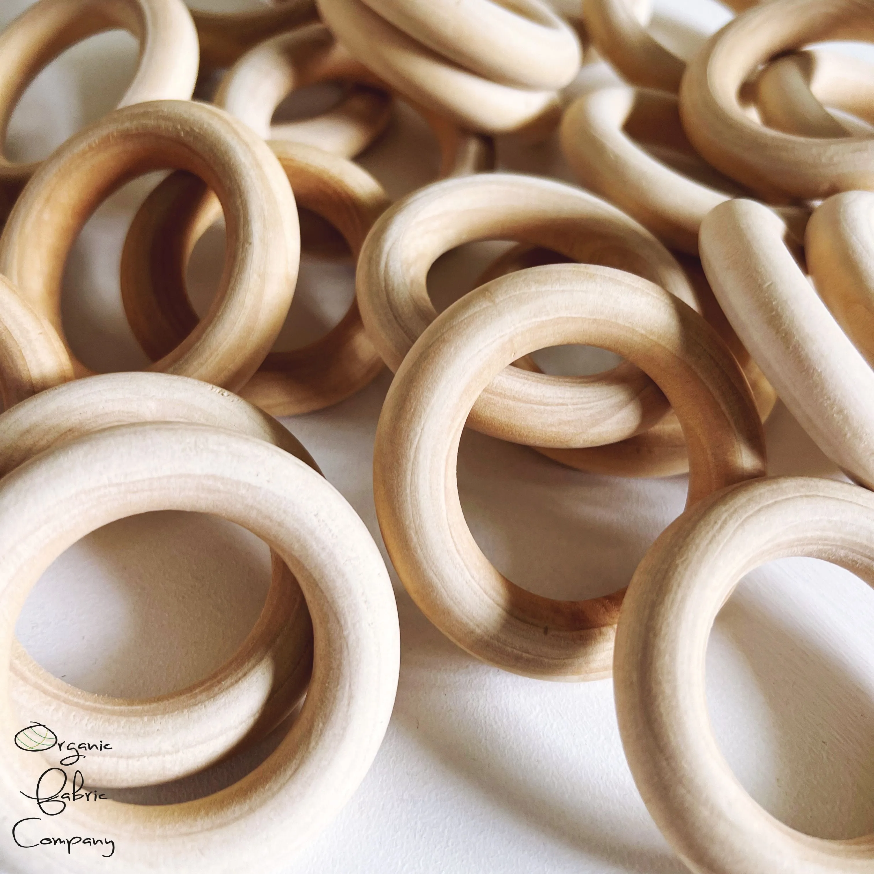 2.5" Diameter - Natural Maple Wood Rings - Certified CPSIA Compliant - Teething Nursing Toy