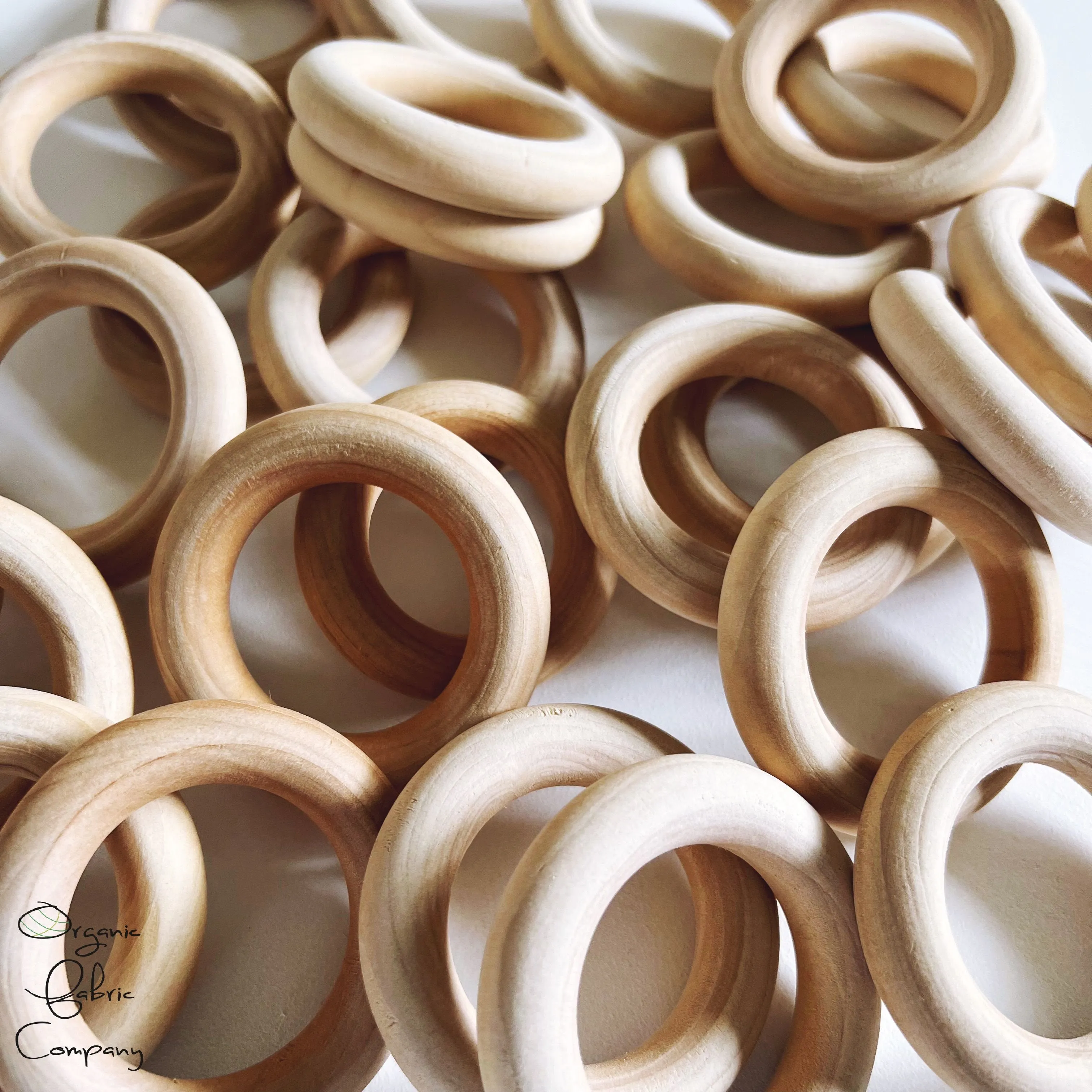 2.5" Diameter - Natural Maple Wood Rings - Certified CPSIA Compliant - Teething Nursing Toy