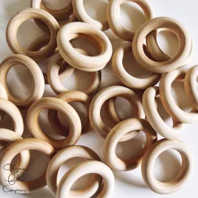 2.5" Diameter - Natural Maple Wood Rings - Certified CPSIA Compliant - Teething Nursing Toy