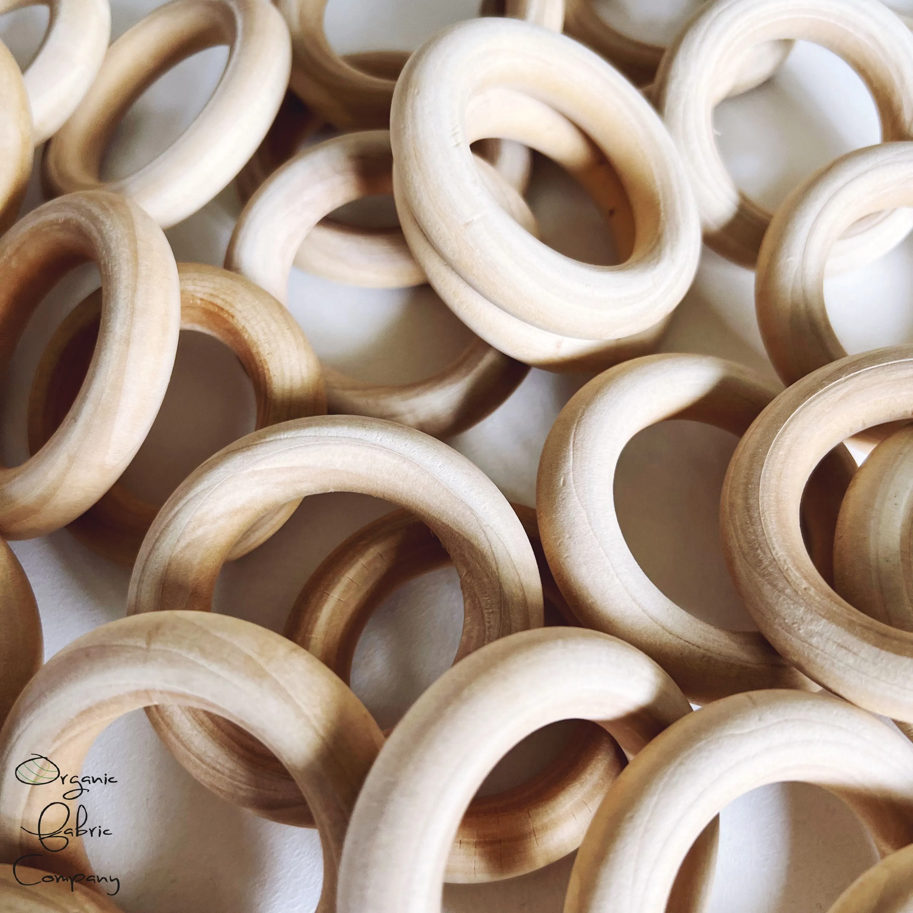 2.5" Diameter - Natural Maple Wood Rings - Certified CPSIA Compliant - Teething Nursing Toy