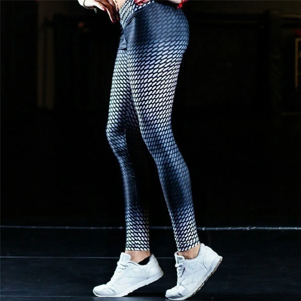 3D printed popular professional yoga pants for women with elastic training bottoms, 2019 high waisted fitness pants, slimming and lifting buttocks