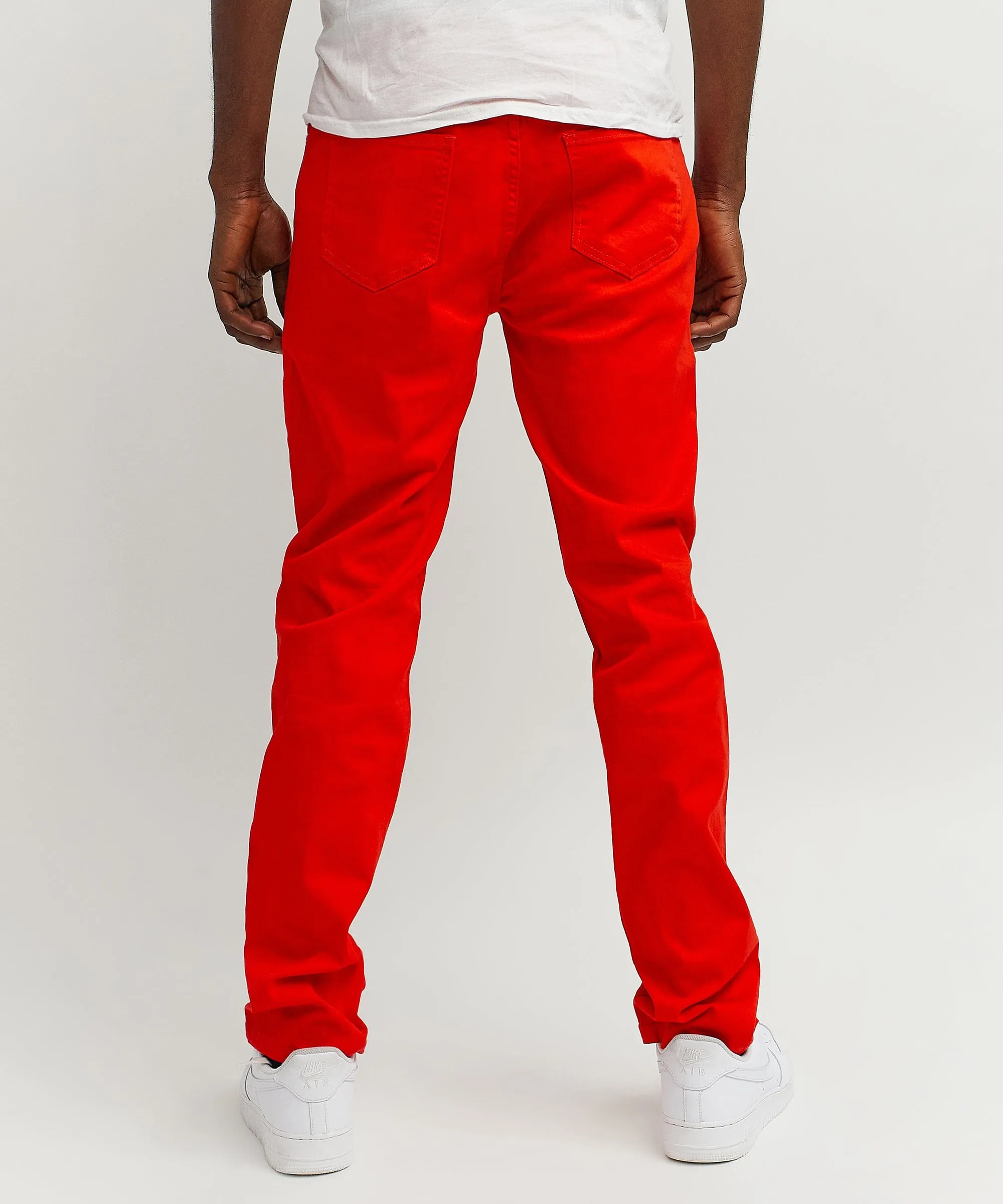 Adamson Ripped Detail Slim Jeans - Red