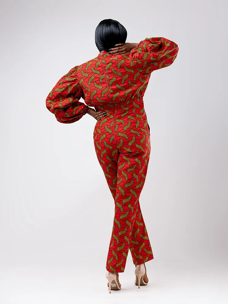 African Print Chioma Balloon sleeve Jumpsuit