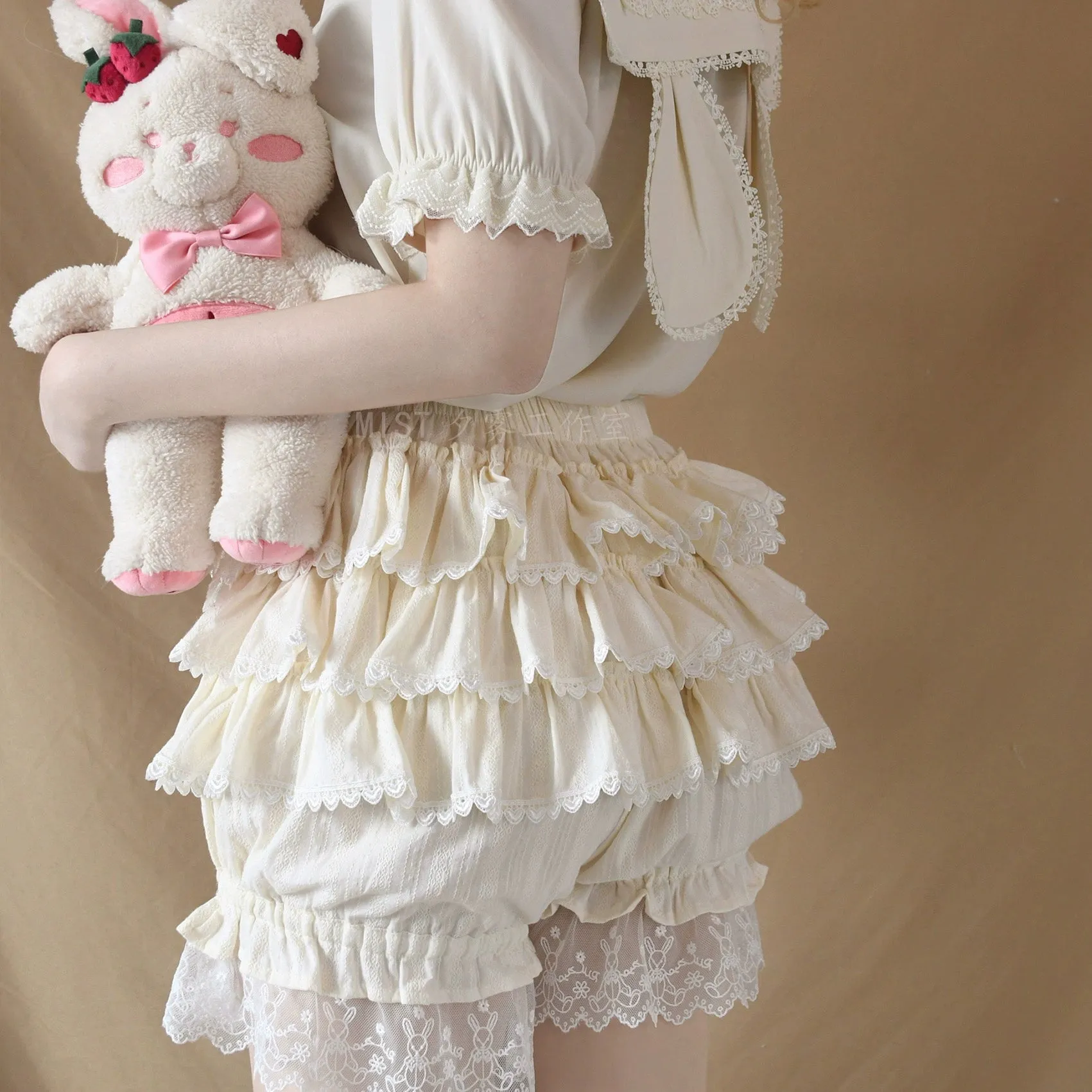 Alice Ruffle Bloomers with Bunny Lace