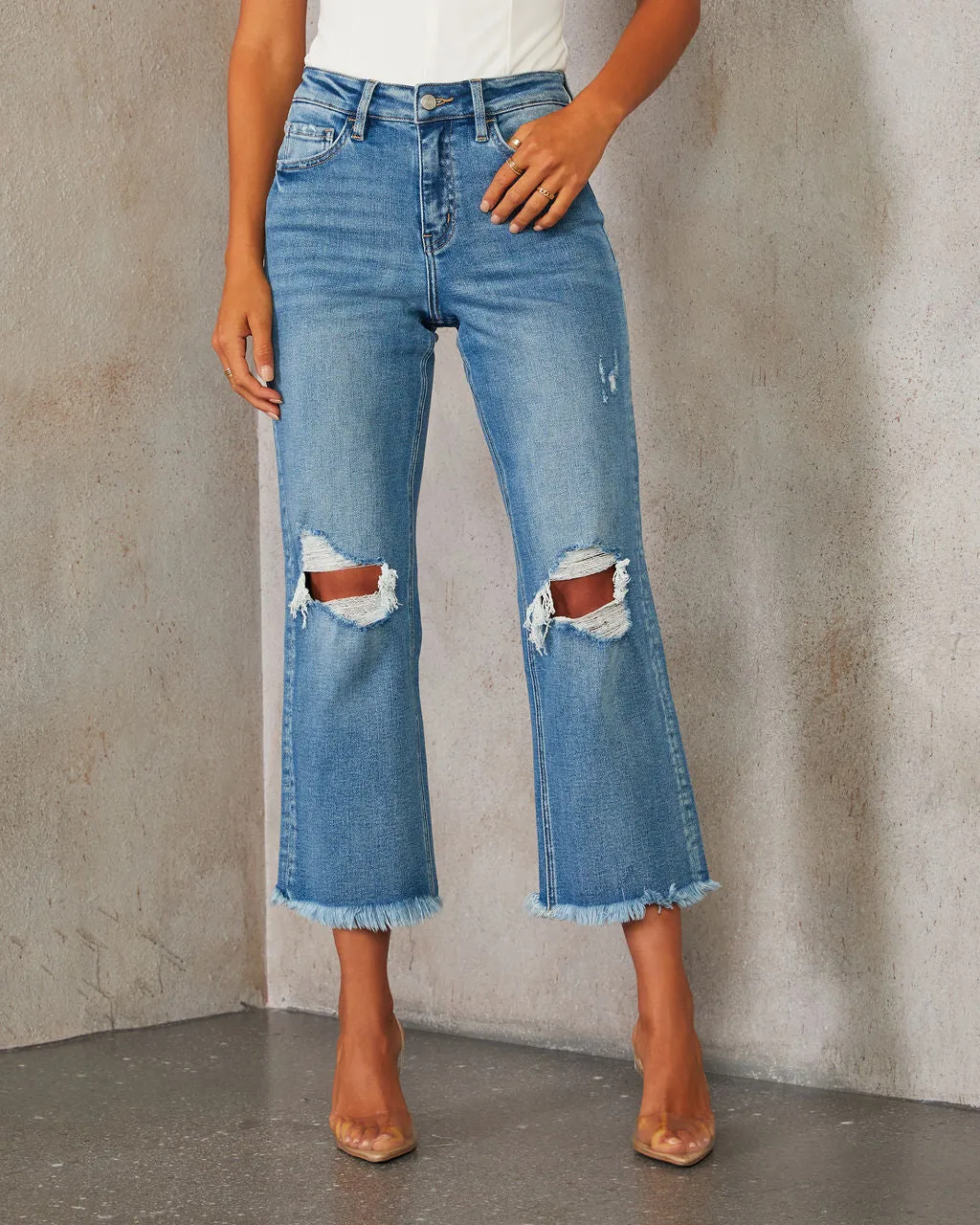 Amina High Rise Wide Leg Crop Jeans