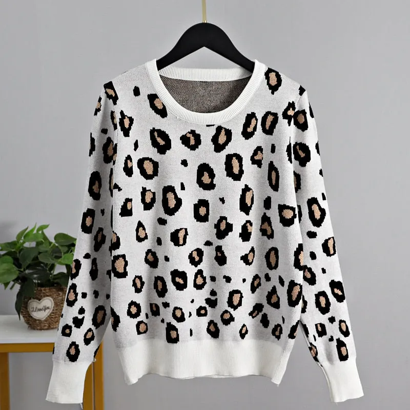 Animal Print Knitting Women's Sweater