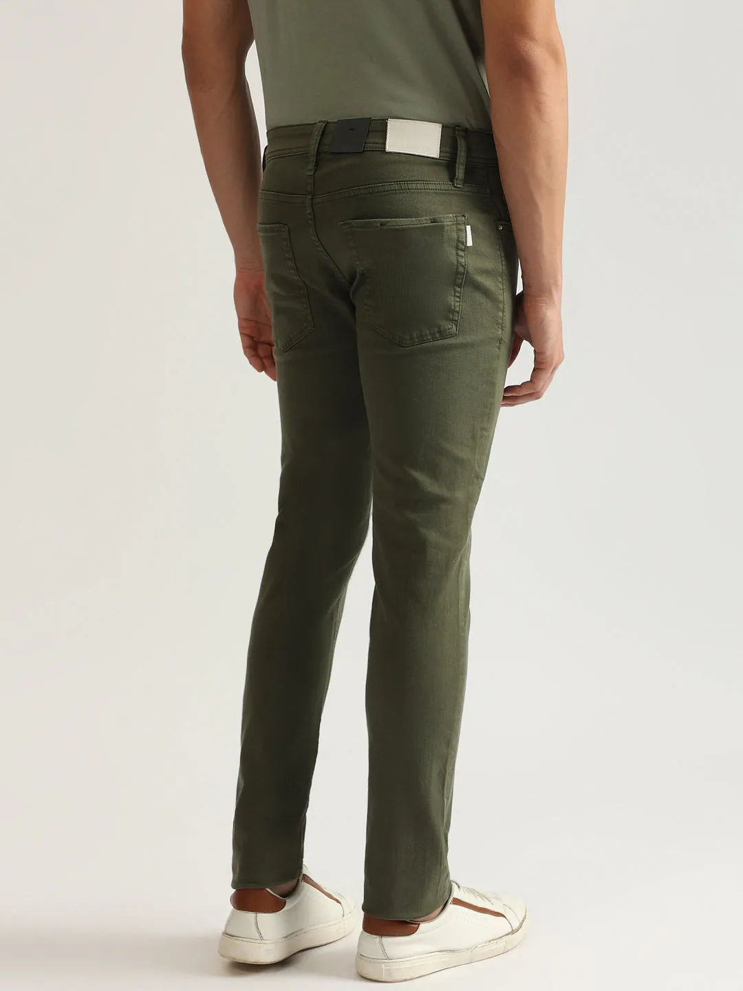 Antony Morato Men Green Solid Mid-Rise Tapered Fit Jeans