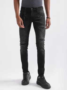 Antony Morato Men Tapered Fit Mildly Distressed Heavy Fade Jeans