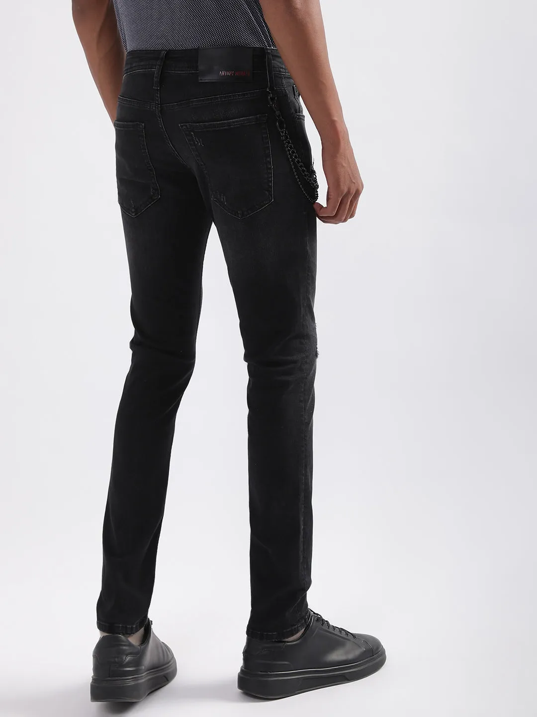 Antony Morato Men Tapered Fit Mildly Distressed Heavy Fade Jeans