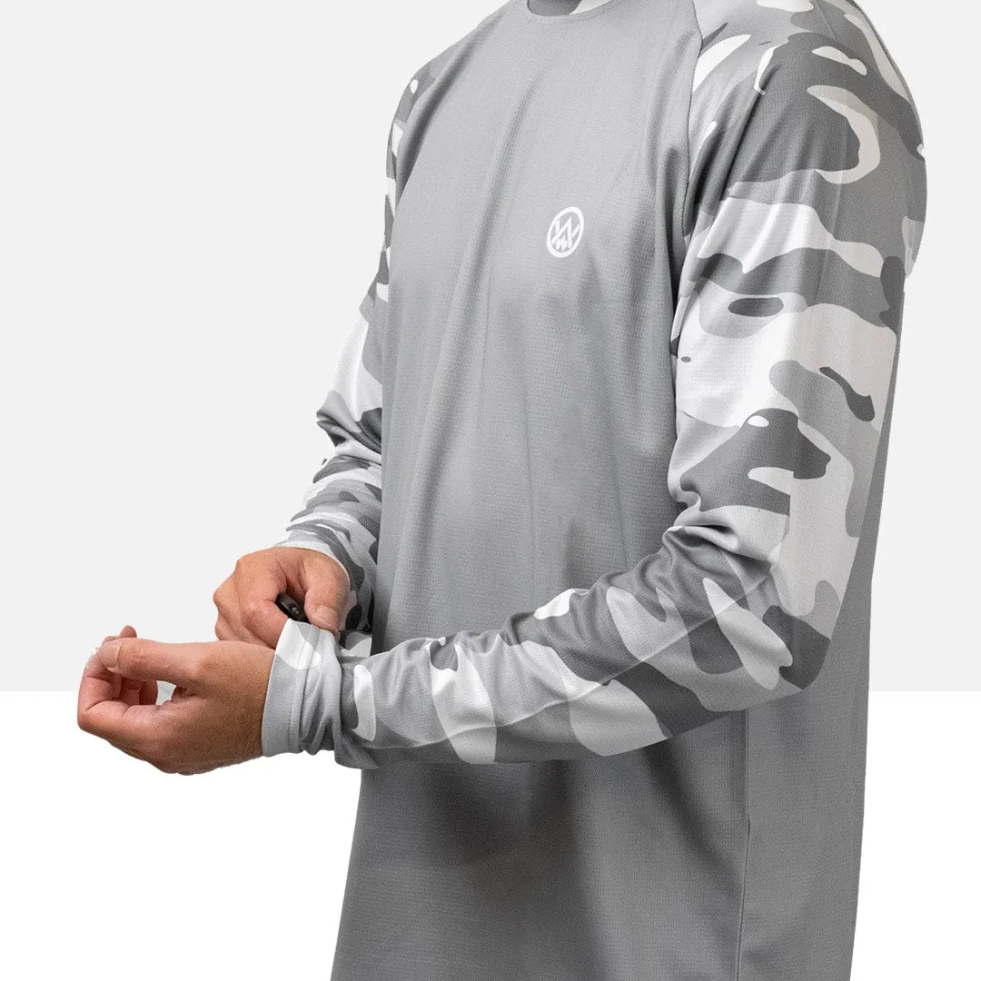 Arctic Camo Long Sleeve MTB Jersey (Sleeves Only Design)