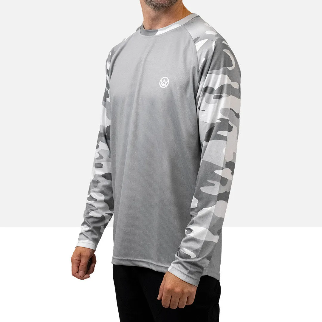 Arctic Camo Long Sleeve MTB Jersey (Sleeves Only Design)