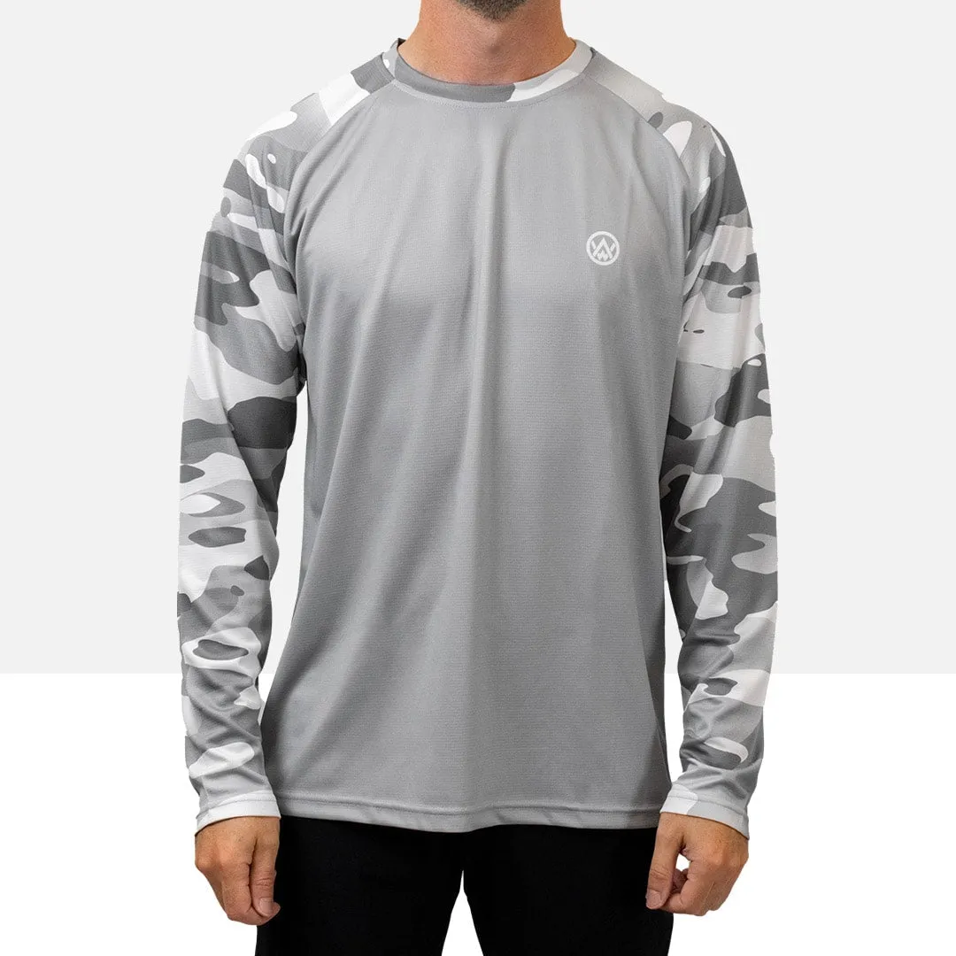 Arctic Camo Long Sleeve MTB Jersey (Sleeves Only Design)