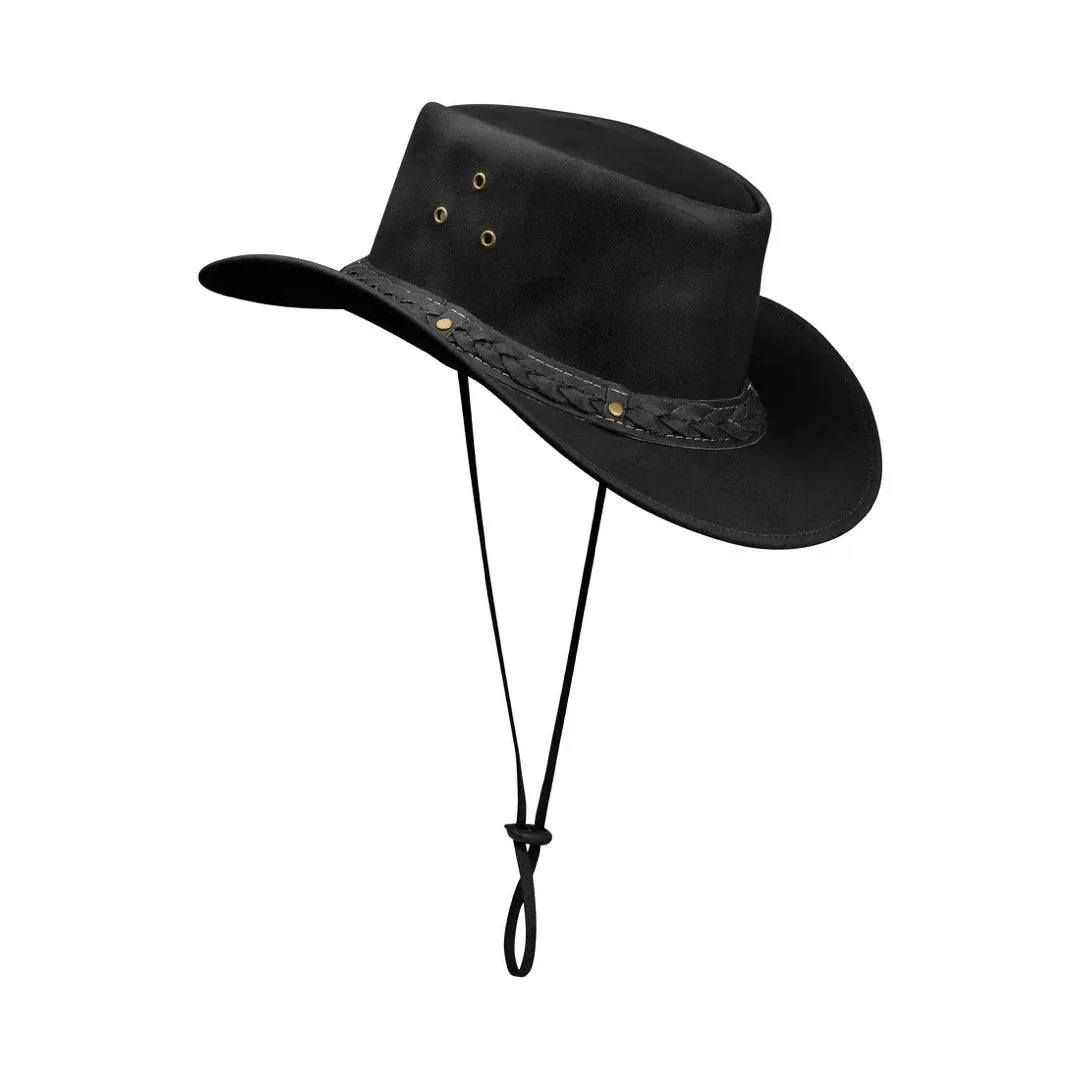 Australian Unisex Western Cowboy Hat Real Leather Outback Riding Outlaw Classic