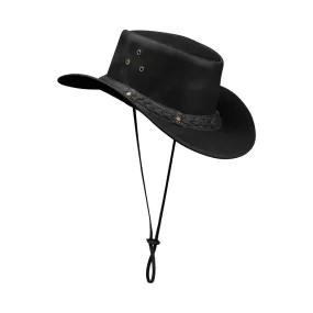 Australian Unisex Western Cowboy Hat Real Leather Outback Riding Outlaw Classic