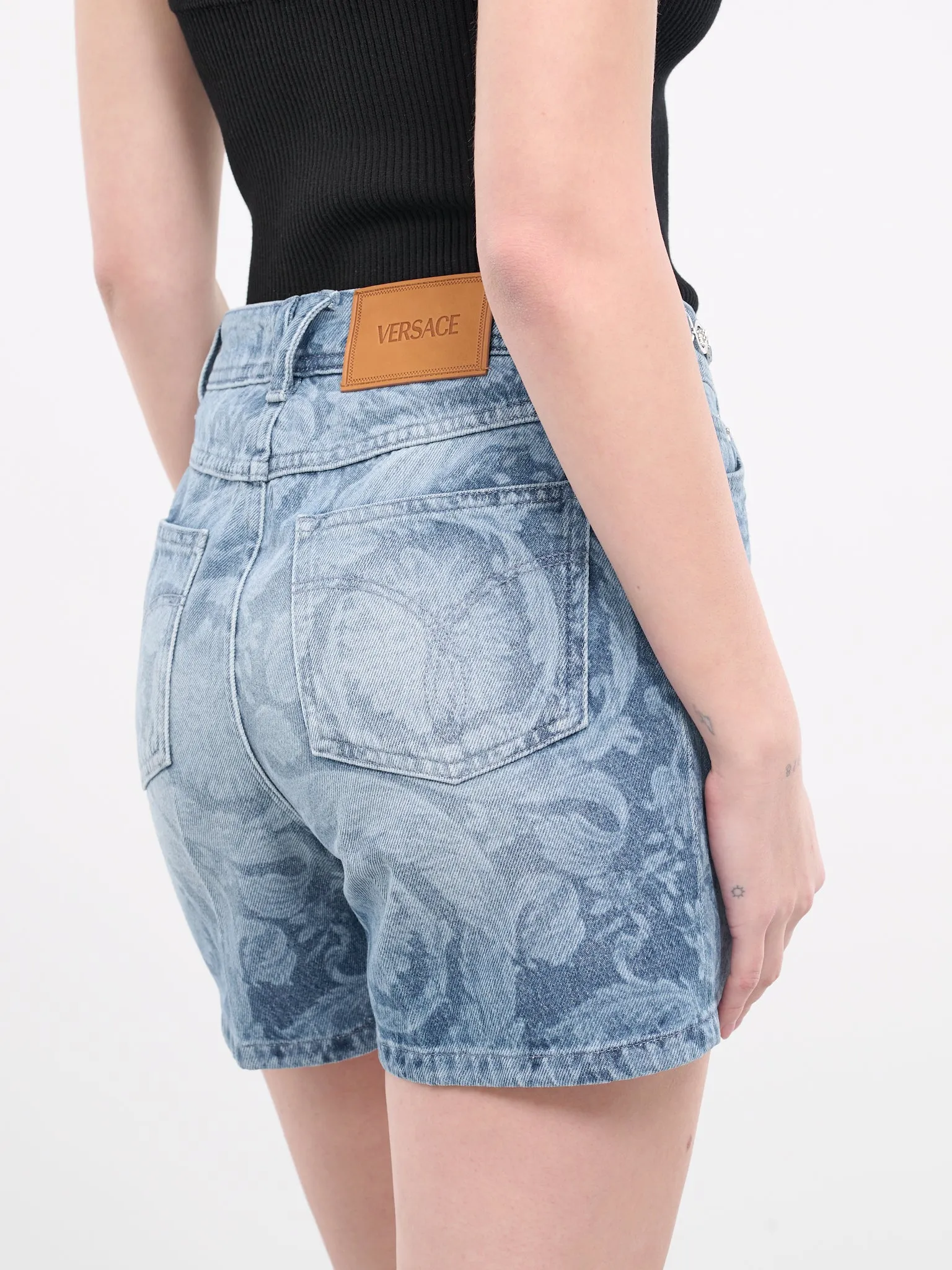 Barocco Boyfriend Denim Shorts (1013689-1D030-DENIM)