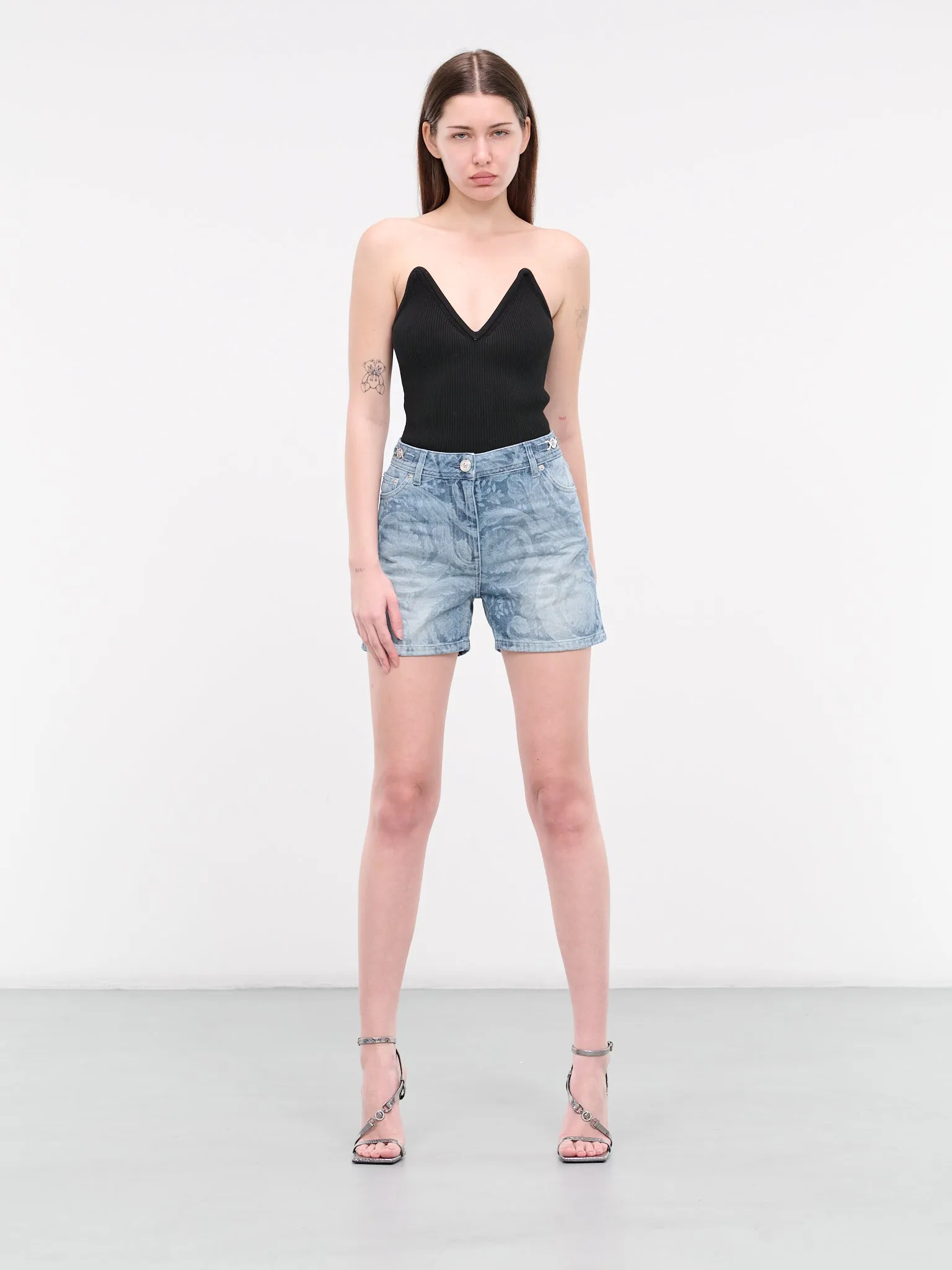 Barocco Boyfriend Denim Shorts (1013689-1D030-DENIM)