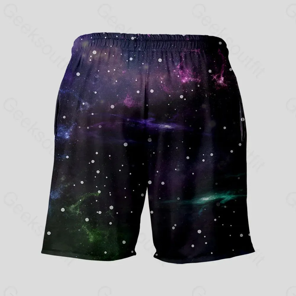 Beautiful Nebula Outer Space Geeky Drawstring Shorts