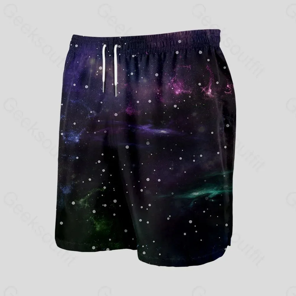 Beautiful Nebula Outer Space Geeky Drawstring Shorts