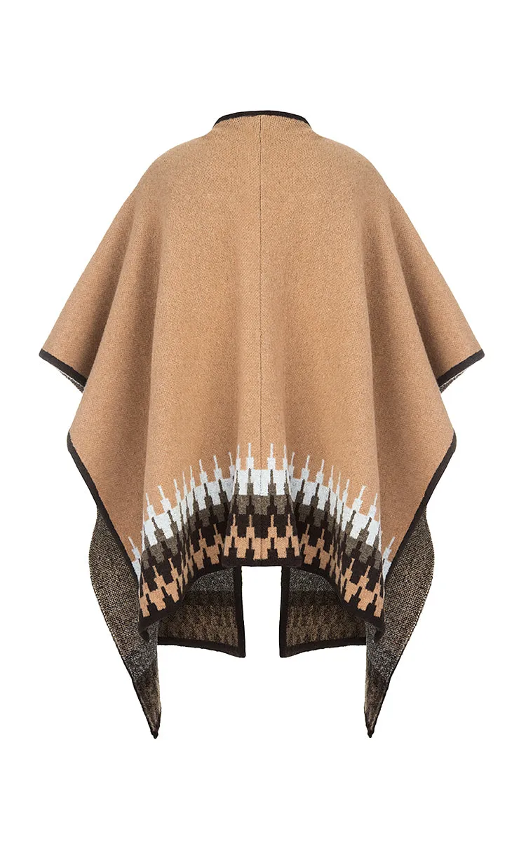 Beige Poncho with Ornament