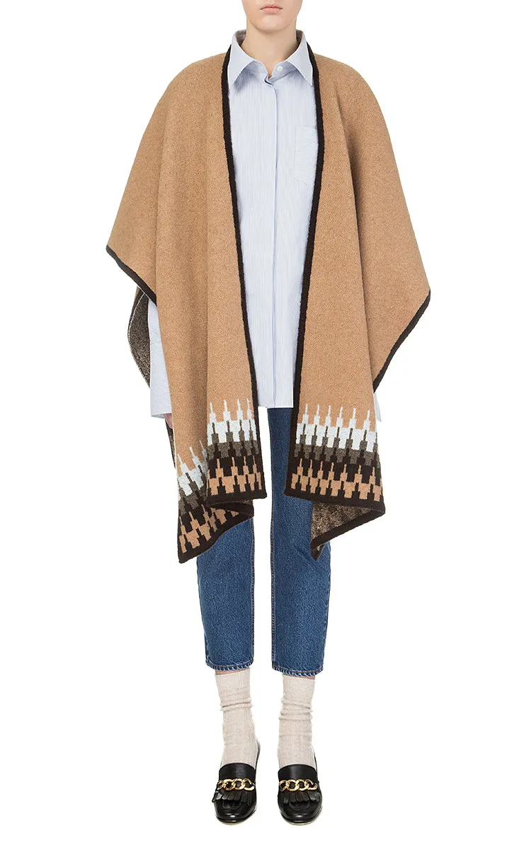 Beige Poncho with Ornament