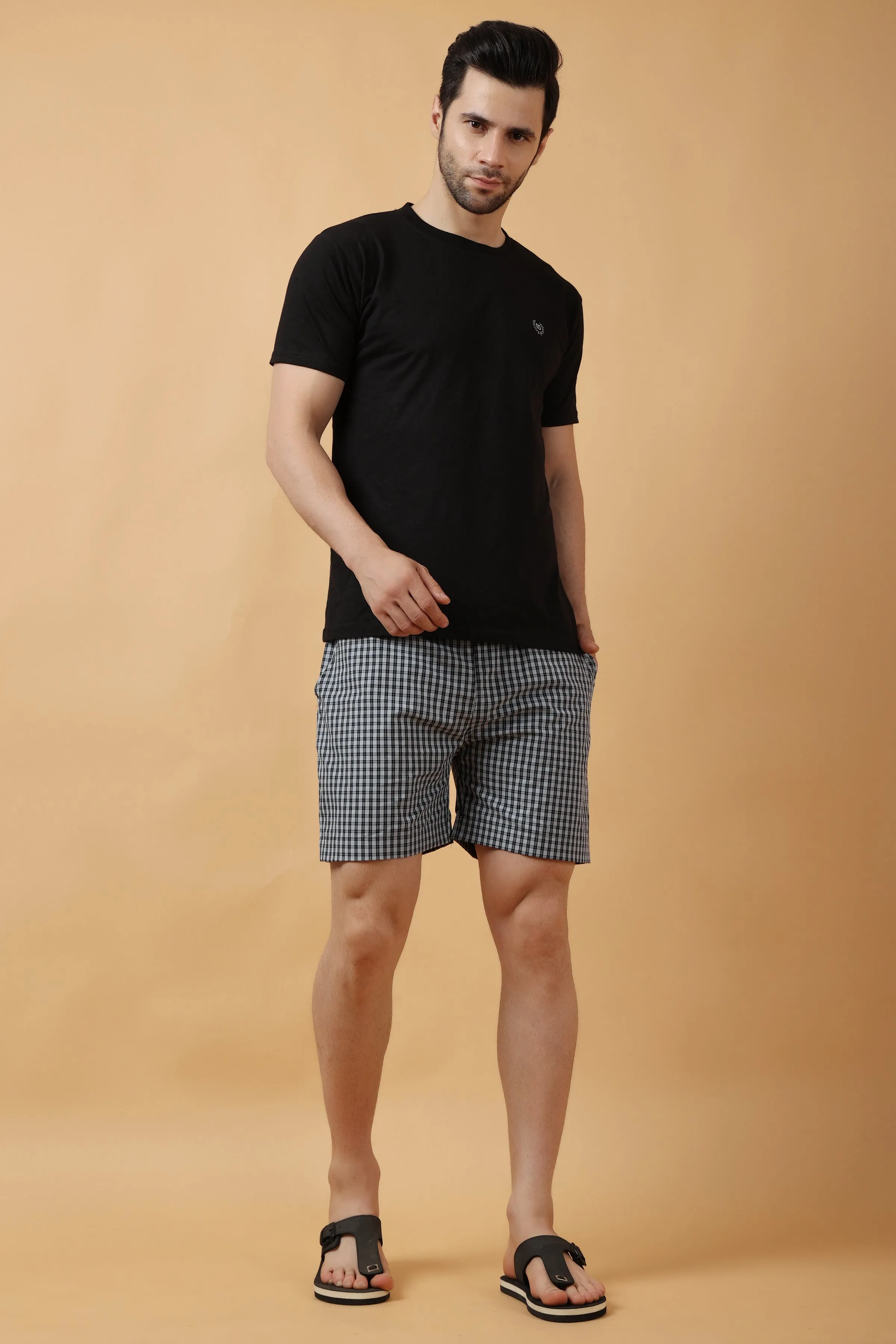 Black Cluster Cotton Shorts