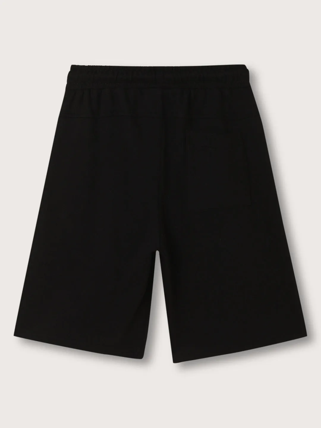 Blue Giraffe Boys Black Solid Regular Fit Shorts