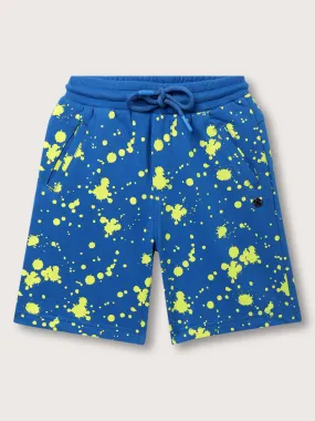 Blue Giraffe Boys Blue Printed Regular Fit Shorts