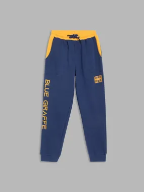 Blue Giraffe Boys Blue Solid Straight Fit Joggers Style Sweatpant