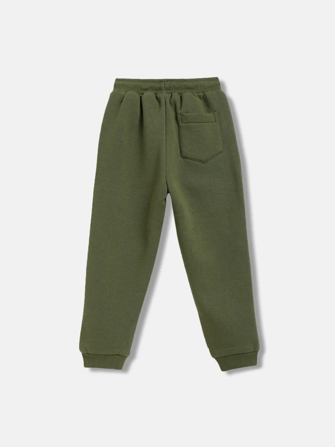 Blue Giraffe Boys Green Solid Straight Fit Joggers Style Sweatpant