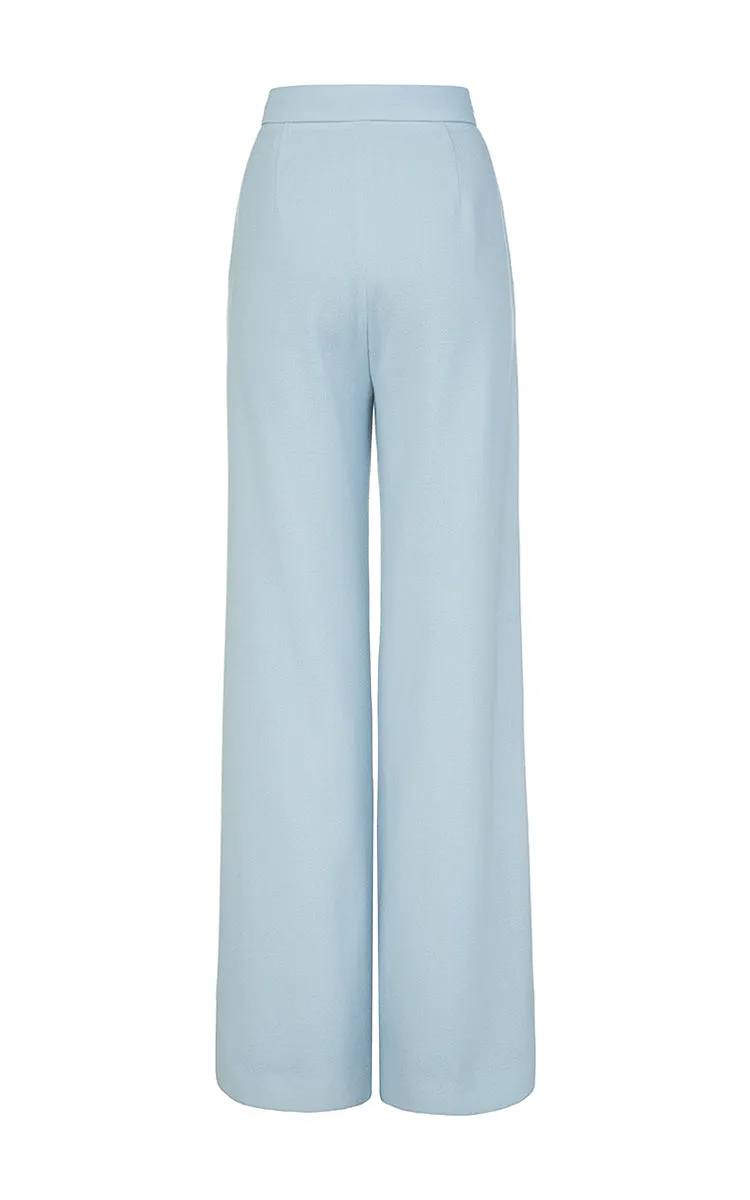 Blue Woolen Oversize Pants