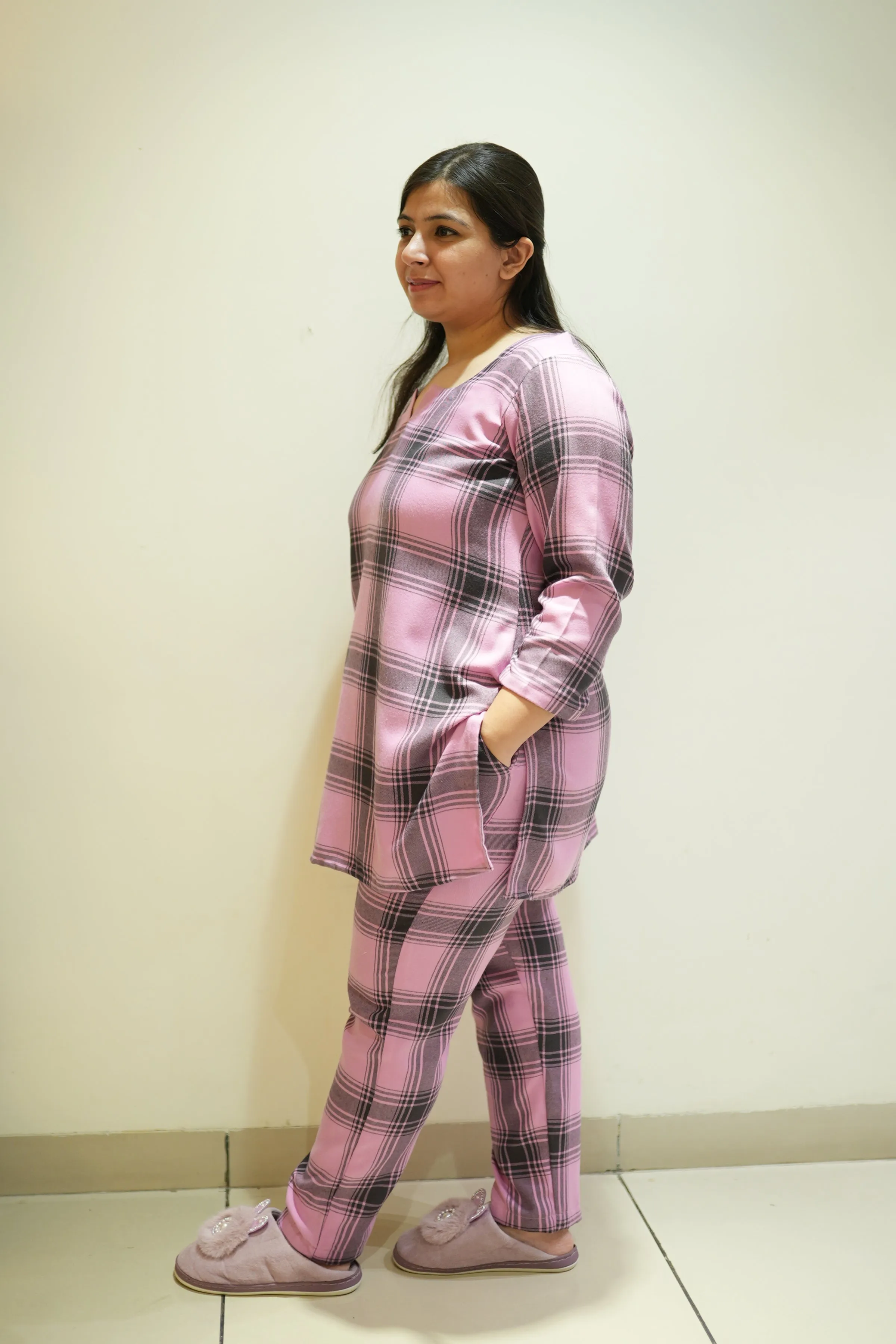 Blush Breeze Woollen Night Suit