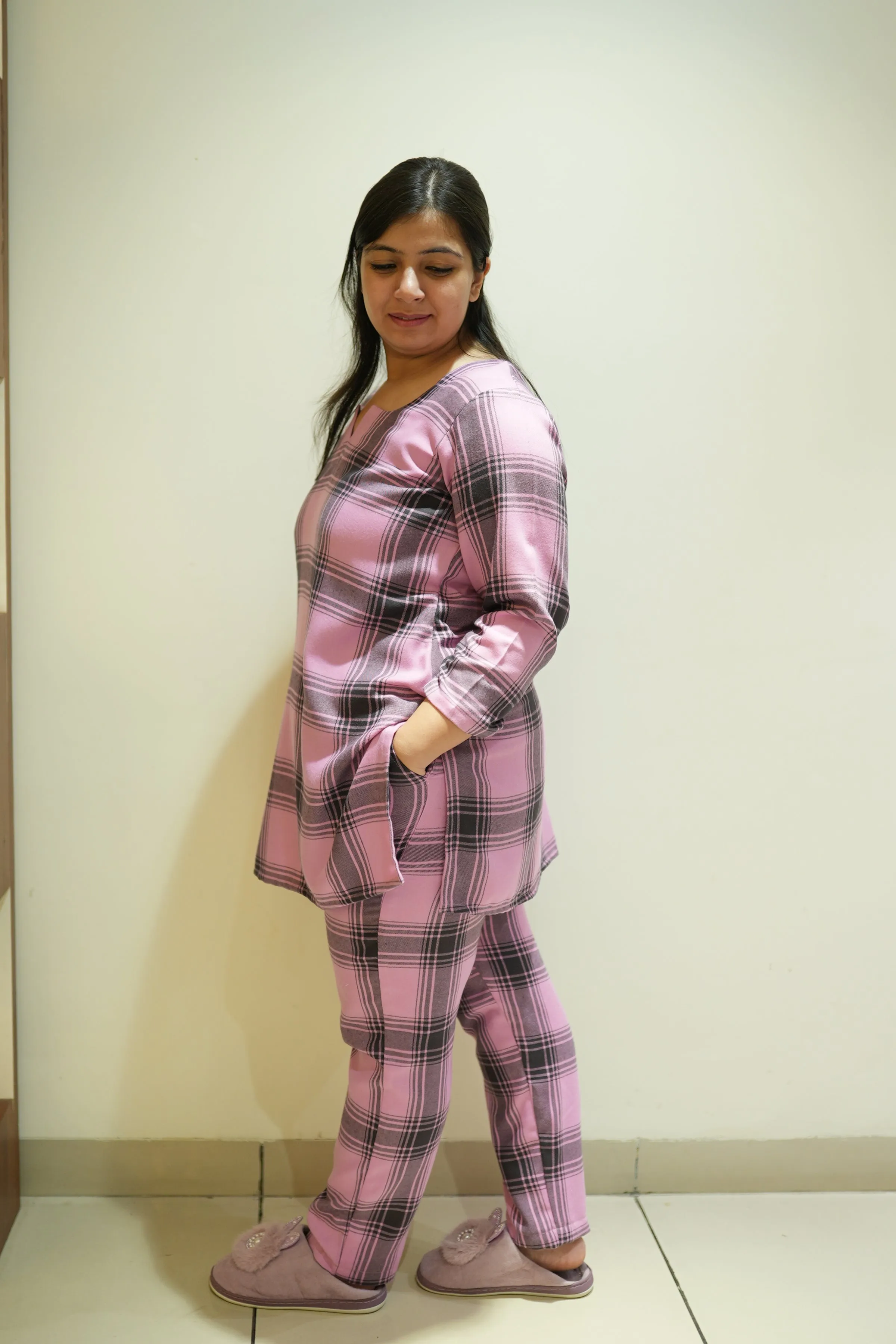 Blush Breeze Woollen Night Suit