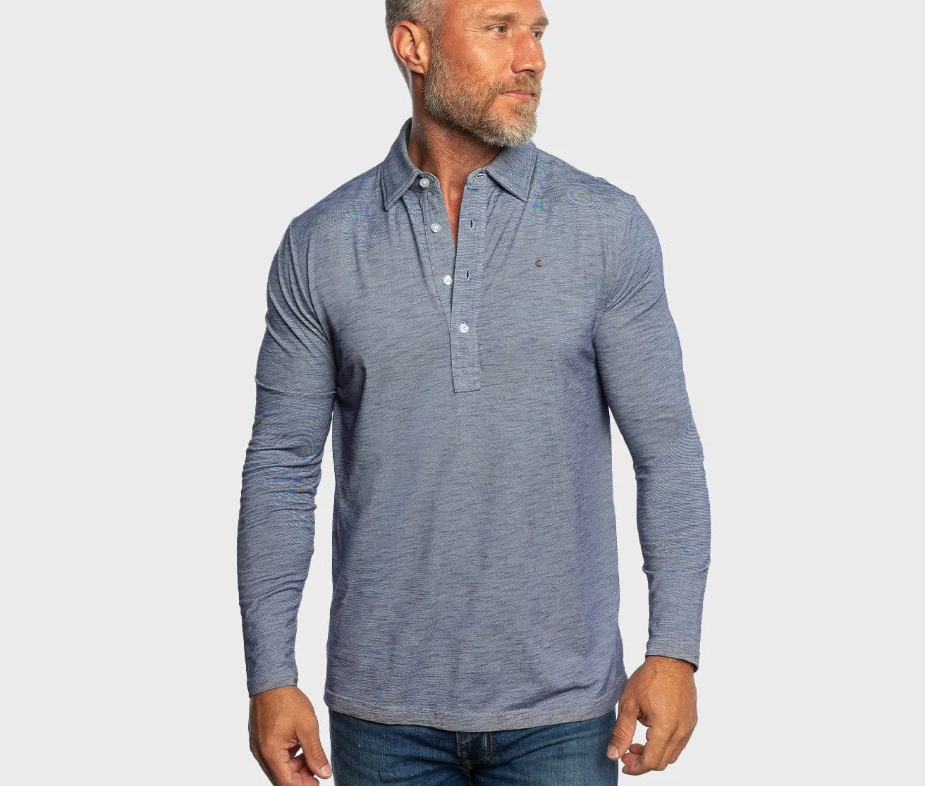 brrr° Long Sleeve Range Polo - Sapphire Blue