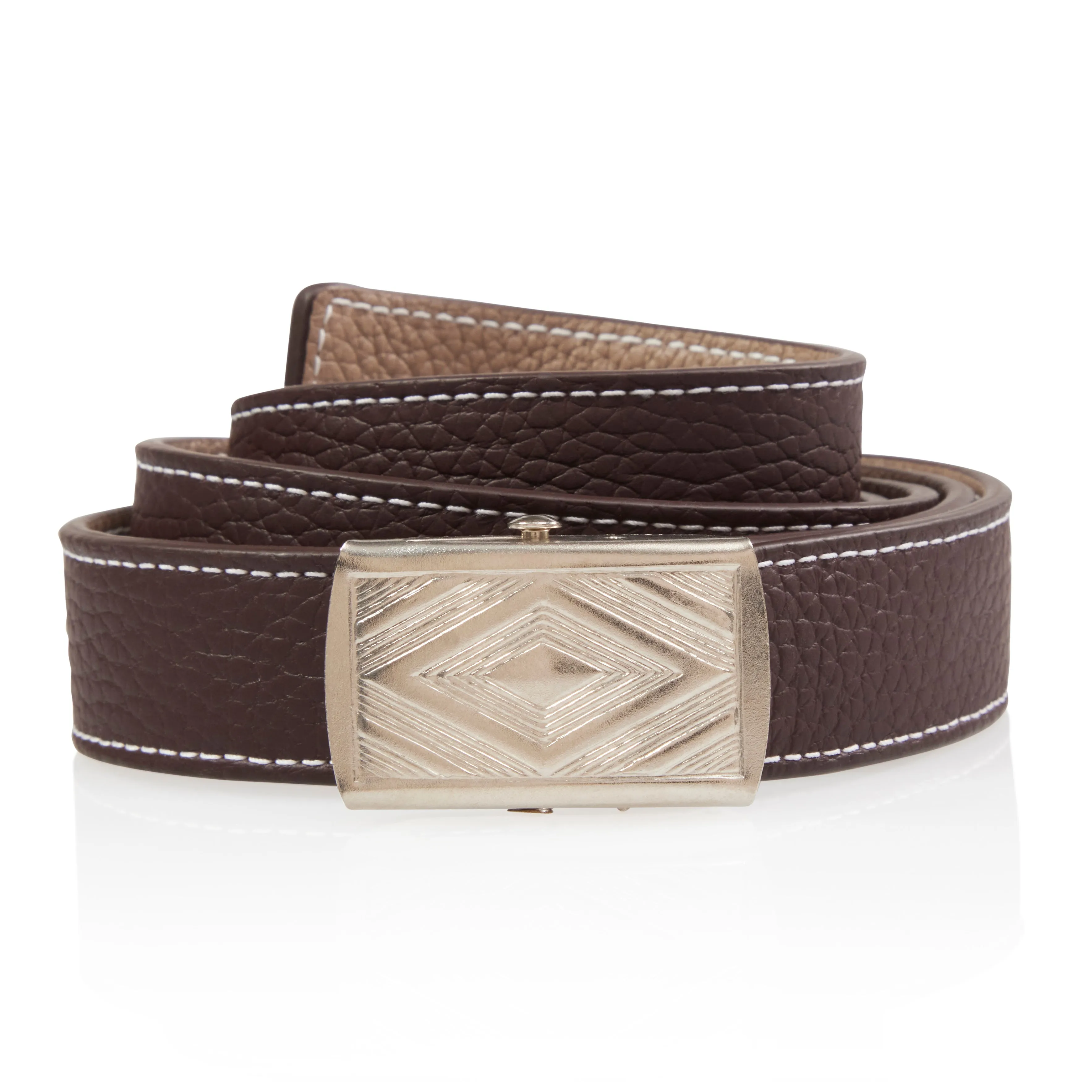 Bull Leather Reversible Slide-Buckle Belt