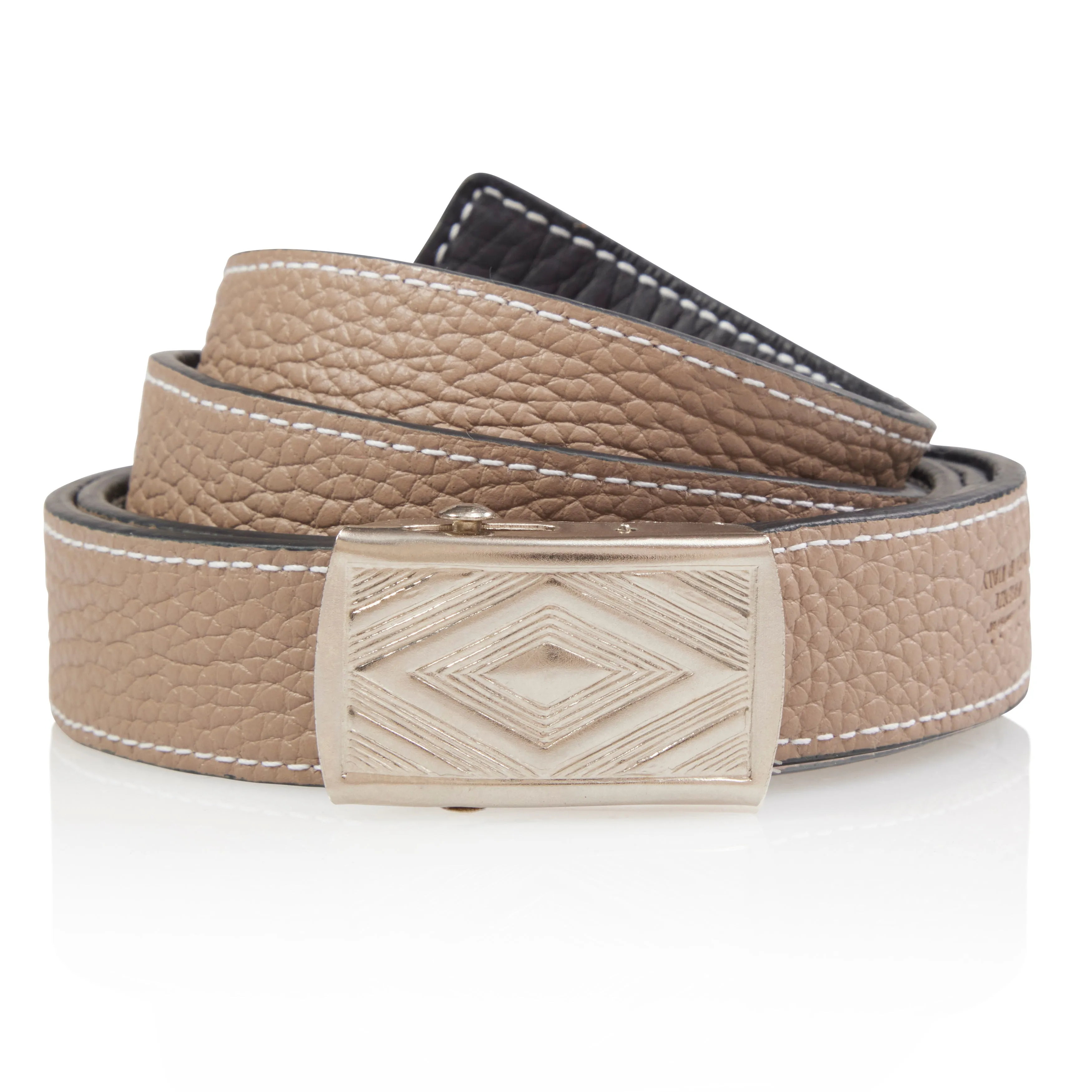 Bull Leather Reversible Slide-Buckle Belt