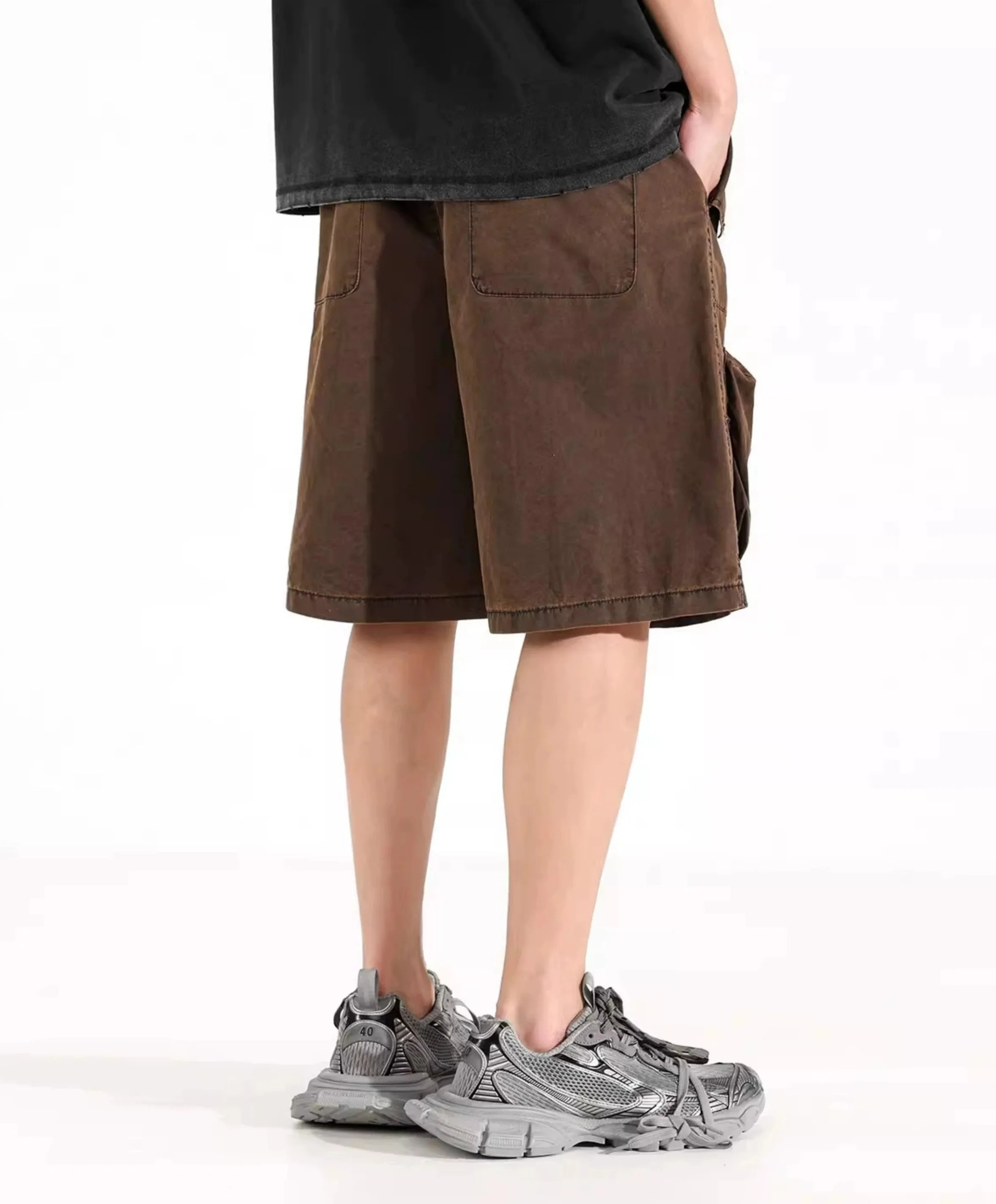 Cargo Utility Shorts with Multiple Zippered Pockets