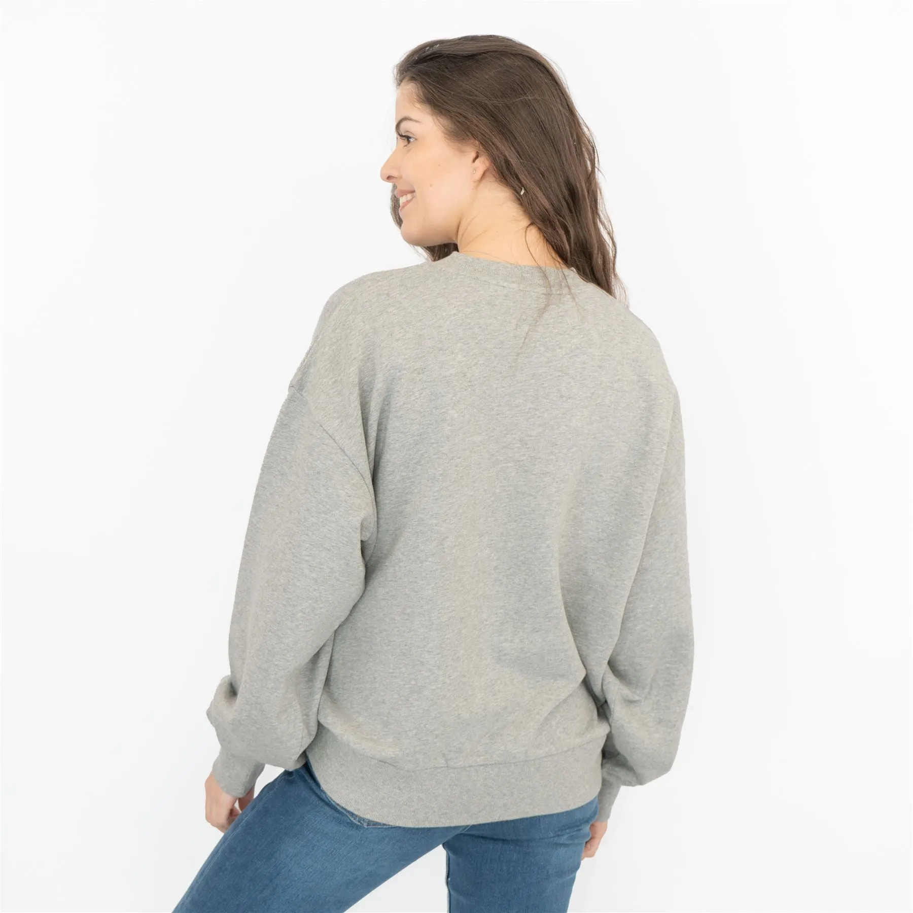 Carhartt Women Sweatshirts Grey Casual Comfort Relaxed Fit Long Sleeve Tops