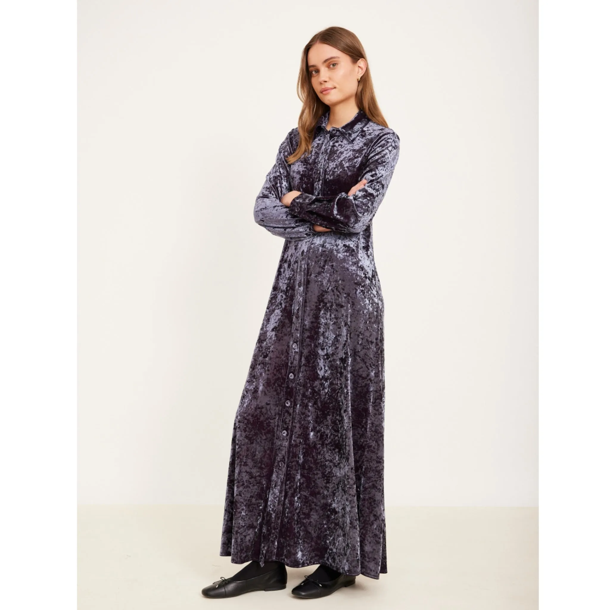 Chameleon Crushed Velvet Dress