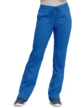 Cherokee Workwear Revolution Women's Mid Rise Straight Leg Drawstring Petite Pant