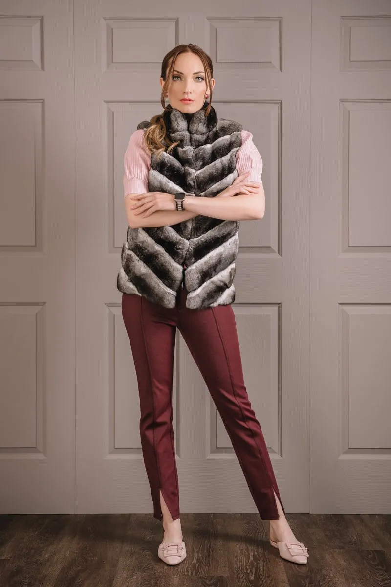 Classic V-Cut Chinchilla Fur Vest