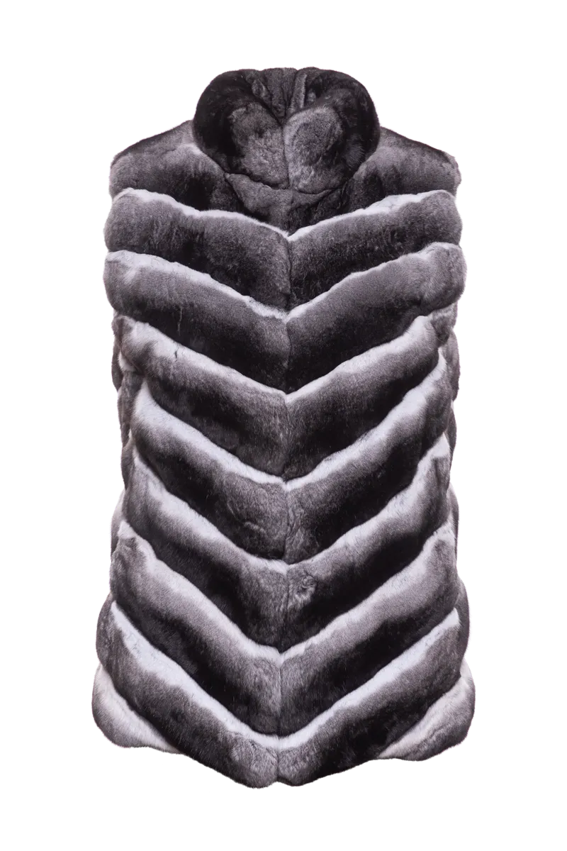 Classic V-Cut Chinchilla Fur Vest