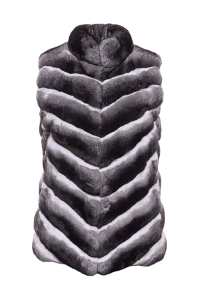 Classic V-Cut Chinchilla Fur Vest