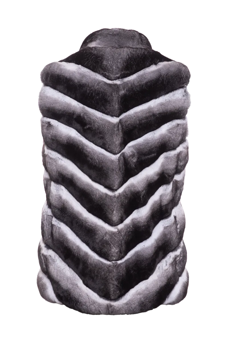 Classic V-Cut Chinchilla Fur Vest