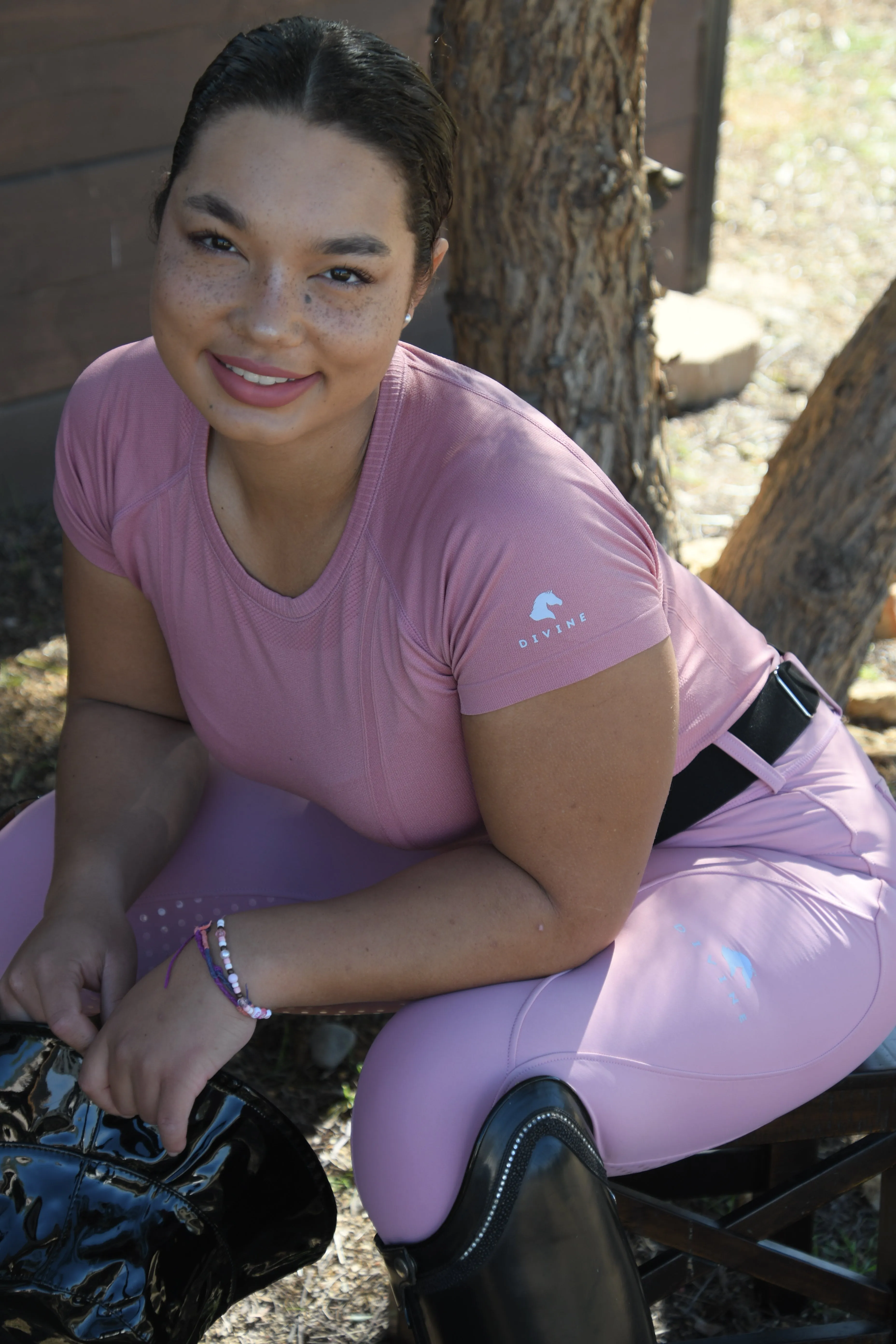 Comfort Grip Leggings - Pink