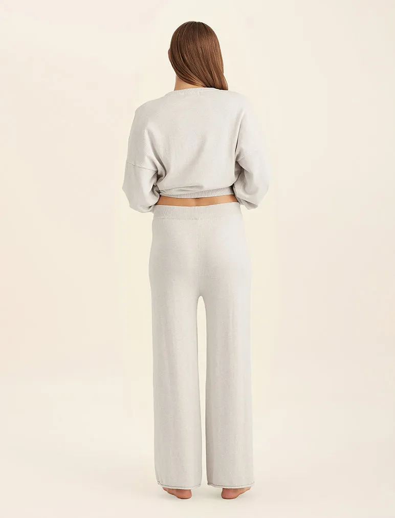 Cotton Cashmere Straight Leg Pant